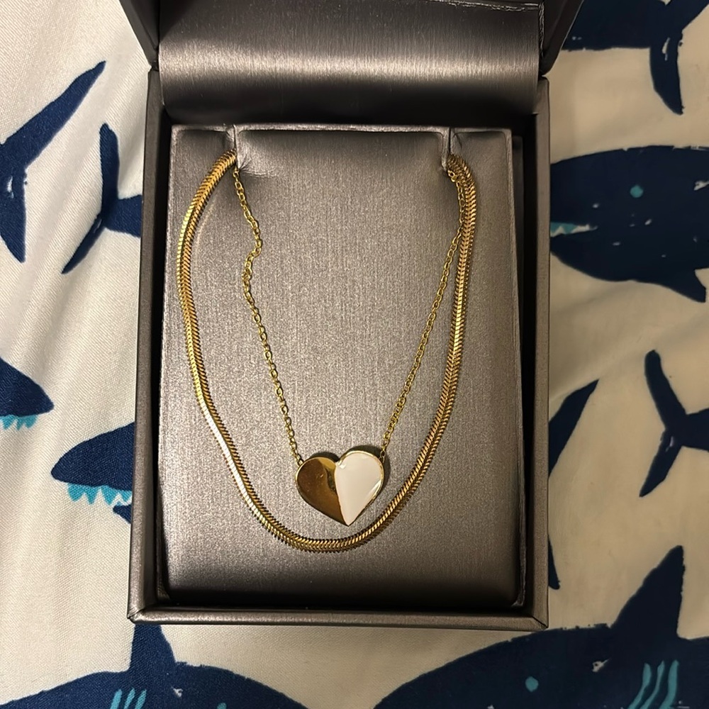 Double layer heart necklace